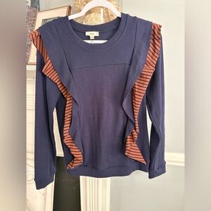 NWT Ott double ruffle sweater size small